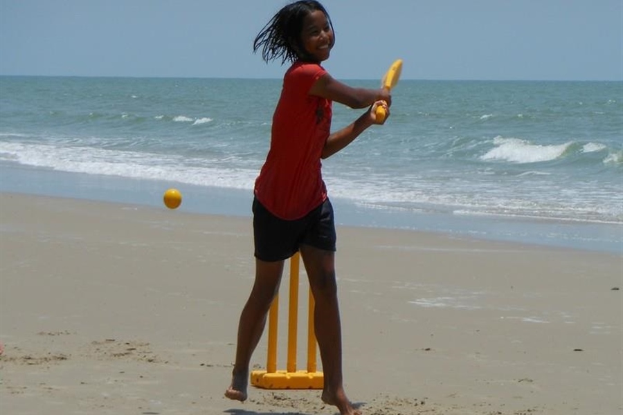 Beach cricket Thai style for Hill Tribe Kids