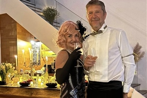 Suzy Cue the murderess uncovered at a lavish party at Jay Glittersby’s mansion